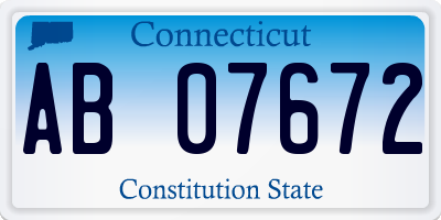 CT license plate AB07672