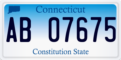 CT license plate AB07675