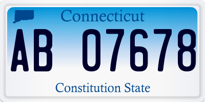 CT license plate AB07678