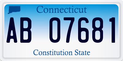 CT license plate AB07681