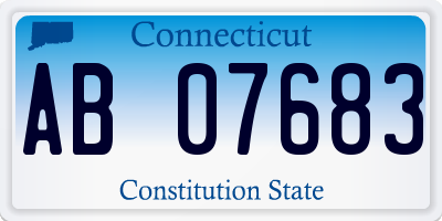 CT license plate AB07683