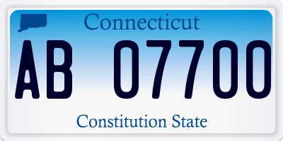 CT license plate AB07700