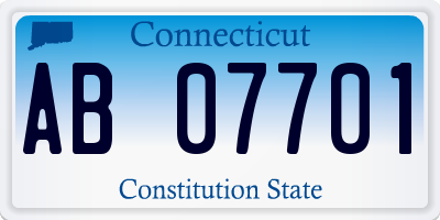 CT license plate AB07701