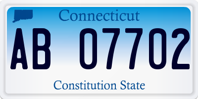 CT license plate AB07702