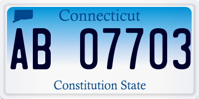 CT license plate AB07703