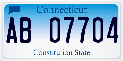 CT license plate AB07704