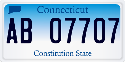 CT license plate AB07707