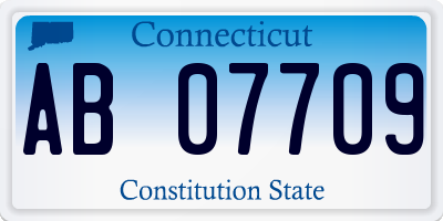 CT license plate AB07709