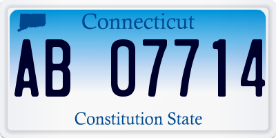 CT license plate AB07714
