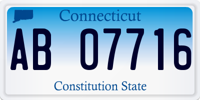 CT license plate AB07716