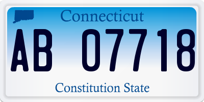 CT license plate AB07718
