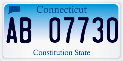 CT license plate AB07730