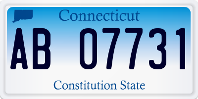 CT license plate AB07731