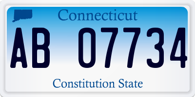 CT license plate AB07734