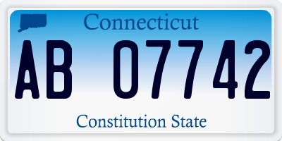 CT license plate AB07742