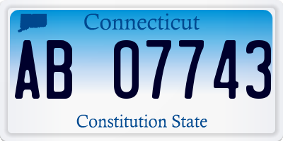 CT license plate AB07743