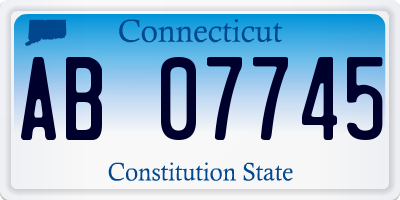 CT license plate AB07745