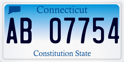 CT license plate AB07754