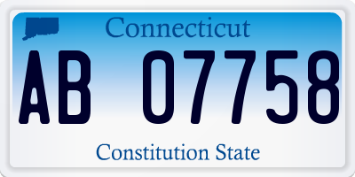 CT license plate AB07758