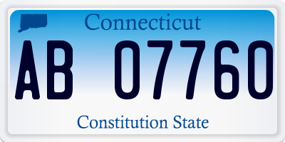 CT license plate AB07760