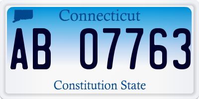 CT license plate AB07763