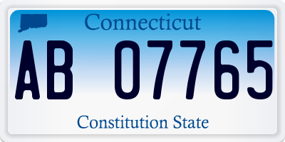 CT license plate AB07765