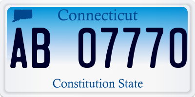 CT license plate AB07770