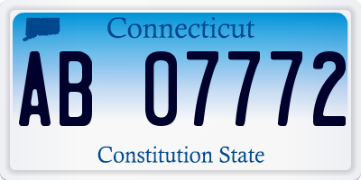 CT license plate AB07772