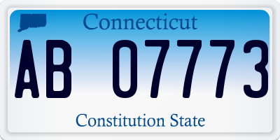 CT license plate AB07773