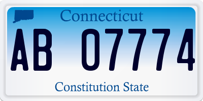 CT license plate AB07774