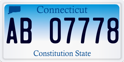 CT license plate AB07778