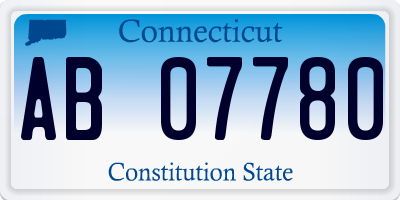 CT license plate AB07780
