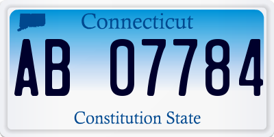 CT license plate AB07784