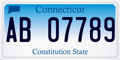 CT license plate AB07789