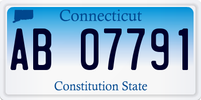 CT license plate AB07791