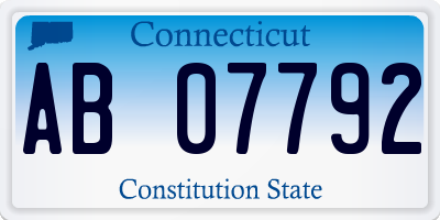 CT license plate AB07792