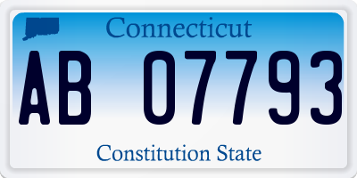 CT license plate AB07793