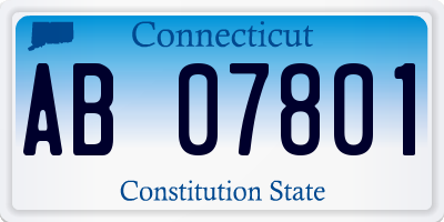 CT license plate AB07801