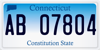 CT license plate AB07804