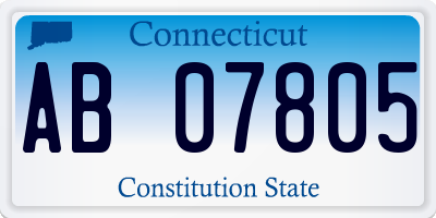 CT license plate AB07805