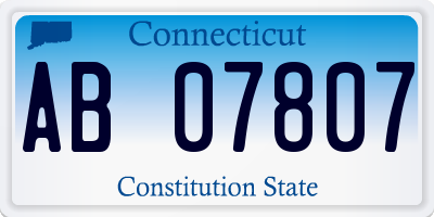 CT license plate AB07807