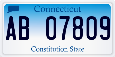 CT license plate AB07809