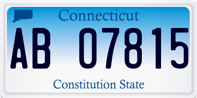CT license plate AB07815