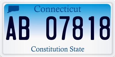 CT license plate AB07818