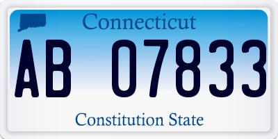 CT license plate AB07833