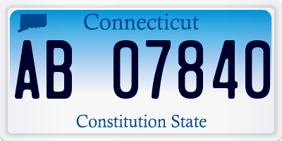 CT license plate AB07840