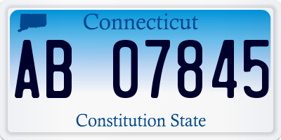 CT license plate AB07845