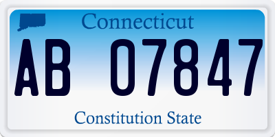 CT license plate AB07847