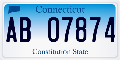 CT license plate AB07874