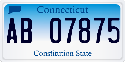 CT license plate AB07875